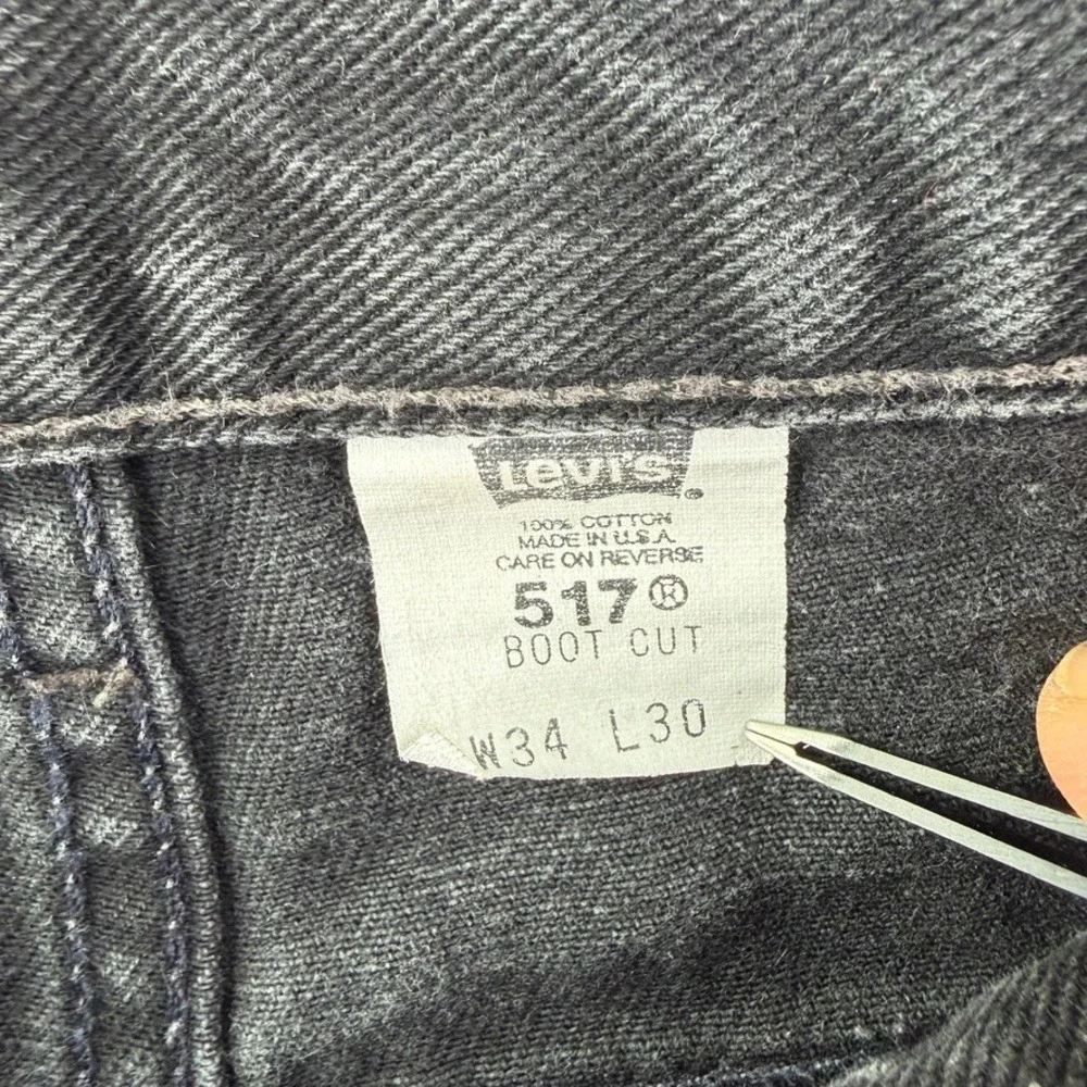 Vintage Levis Jeans Mens 32x26 Black 517 Bootcut Red Tab Denim Pants Western Y2K